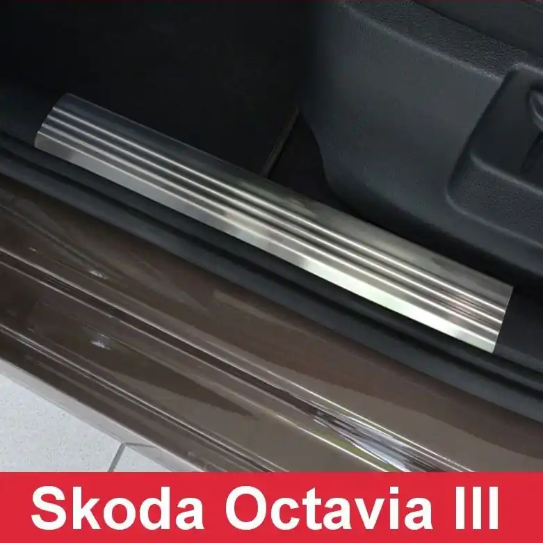 Rychlé Dodání Vnitřní prahové nerezové lišty Škoda Octavia III (od roku 2013>) - matné - Avisa