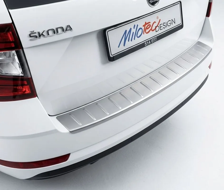 Plastový kryt prahu zadních dveří Škoda Octavia III Combi Facelift (2017 - 2020) stříbrný MILOTEC Víkendová Akce