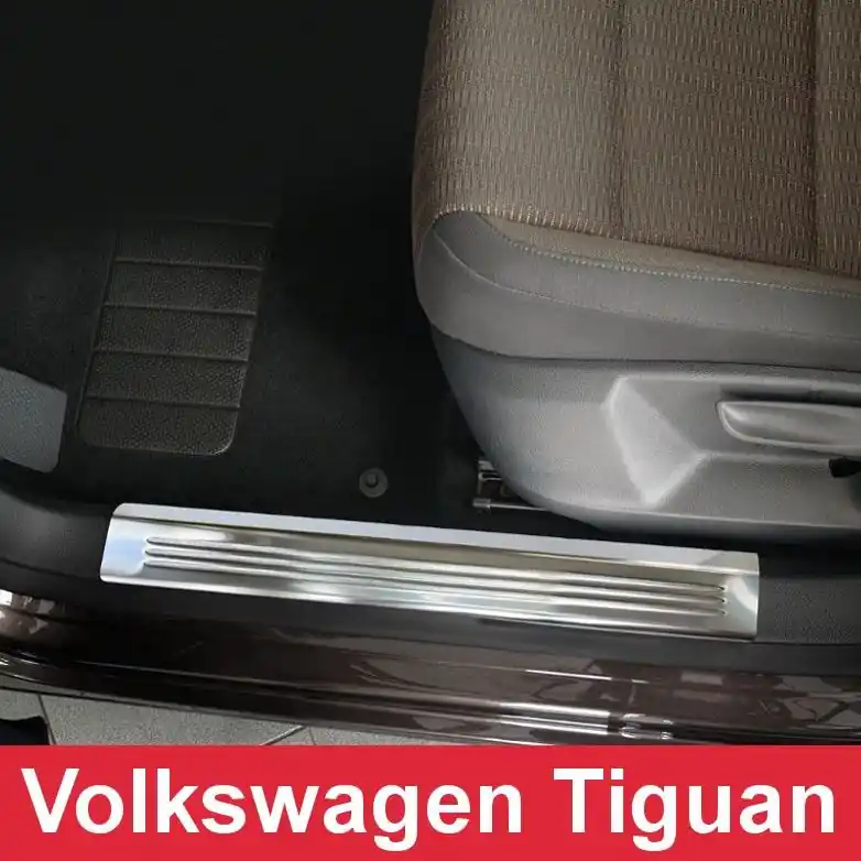 Ověřený Vnitřní prahové nerezové lišty Volkswagen Tiguan (2007 - 2015) - matné - Avisa