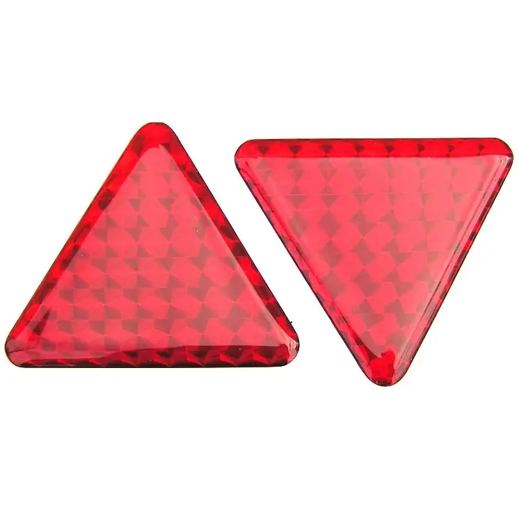3D trojúhelníkové pružné červené gelové odrazky, 58 x 58 mm, 2 ks Pouze Dnes
