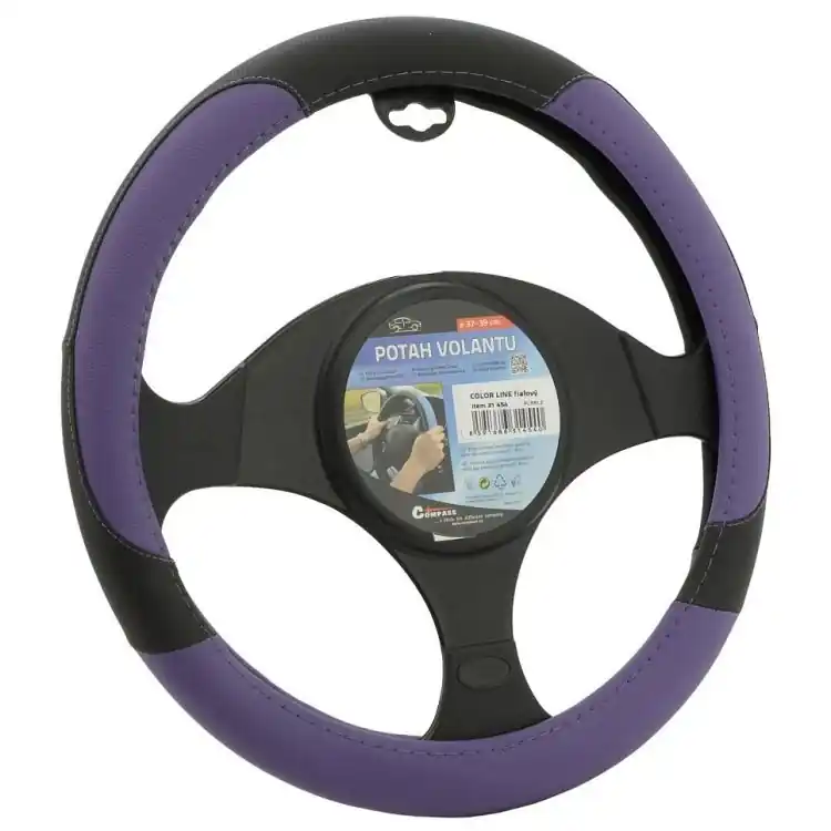 Super Cena Potah volantu COLOR LINE 37 - 39 cm černo / fialový - Compass