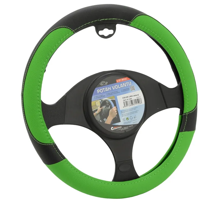 Top Prodej Potah volantu COLOR LINE 37 - 39 cm černo / zelený - Compass