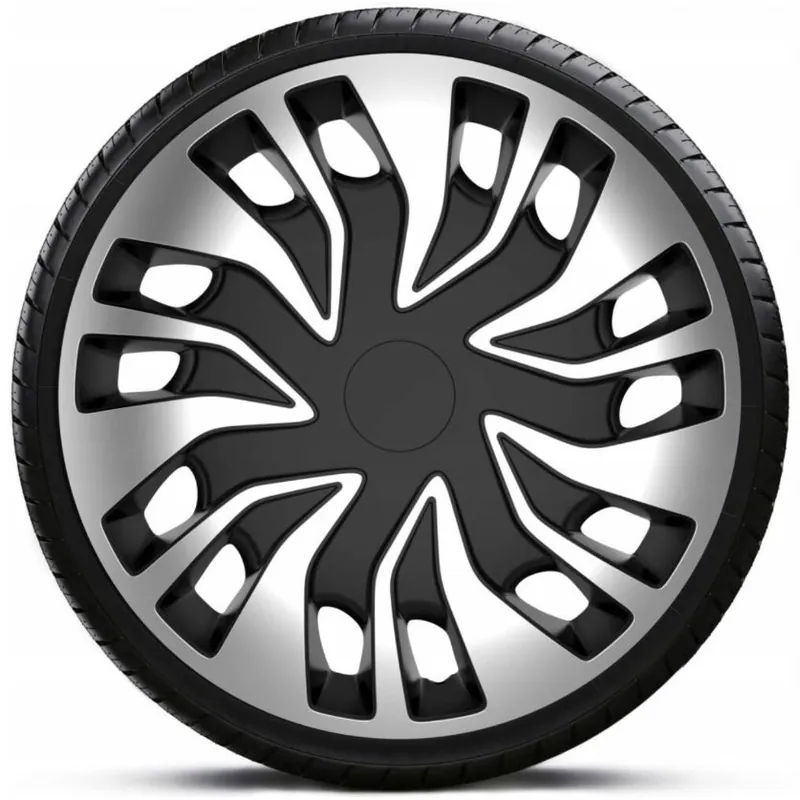 Levný Poklice na kola FAST VAN silver black - kryty kol pro vozy VAN 15" - sada 4 ks - 4 Racing