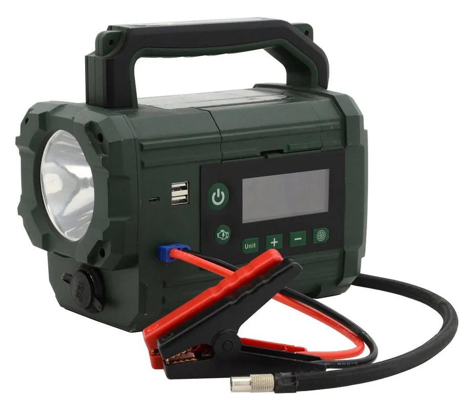 Multifunkční zařízení AKU POWER 300A - startovací stanice, kompresor, USB Powerbanka a svítilna - Compass Sezónní Sleva