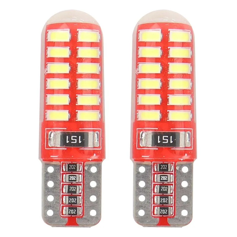 Značkový LED žárovky W5W T10 AMIO CAN-BUS 24 SMD LED, bílé 6000K, 2 ks