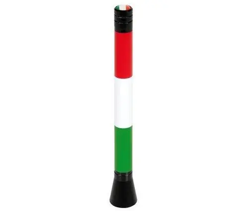 Anténní prut na auto s italskou vlajkou - závit M5 - s redukcemi M5 a M6 - Lampa Italy Aktuální