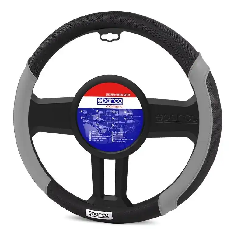 Potah volantu 37 - 39 cm SPARCO Corsa, černo šedý Nejlepší Volba