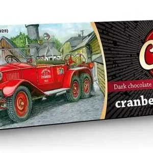 Hořká čokoláda s kousky brusinek a višní z edice CARS (225 g) Top Prodej