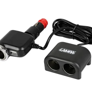 Rozbočovač do auta LAMPA DUO 3+1 s USB 1200 mA, 12/24V Víkendová Akce