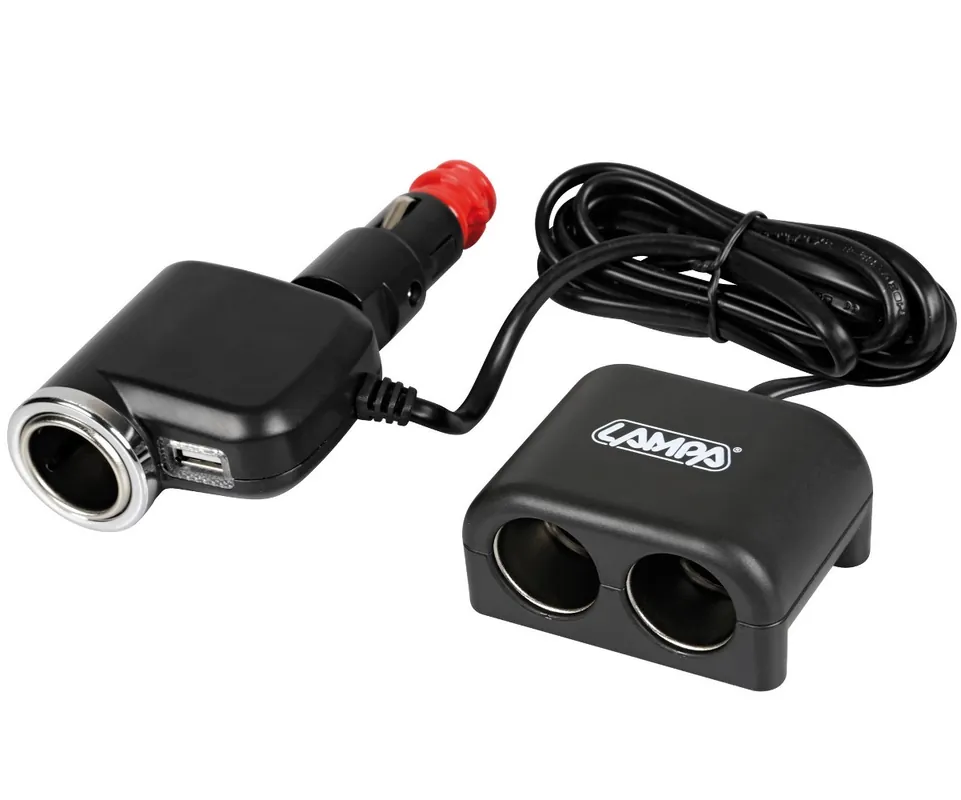 Rozbočovač do auta LAMPA DUO 3+1 s USB 1200 mA, 12/24V Víkendová Akce