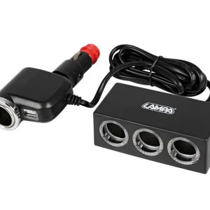Rozbočovač do auta LAMPA DUO 4+1 s USB 1200 mA, 12/24V Jen Po Omezenou Doba