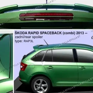 Expresní Doručení Střešní spoiler - stříška Škoda Rapid Spaceback (2013 - 2019) - Stylla RAP3L