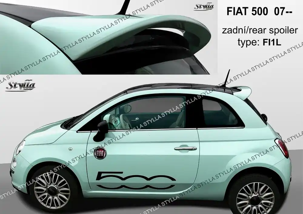 Akce Střešní spoiler - stříška Fiat 500 (2007 - 2024) - Stylla FI1L