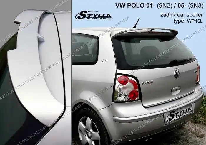 Střešní spoiler - stříška Volkswagen Polo IV 9N Hatchback (2001 - 2009) - Stylla WP16L Nejlepší Volba