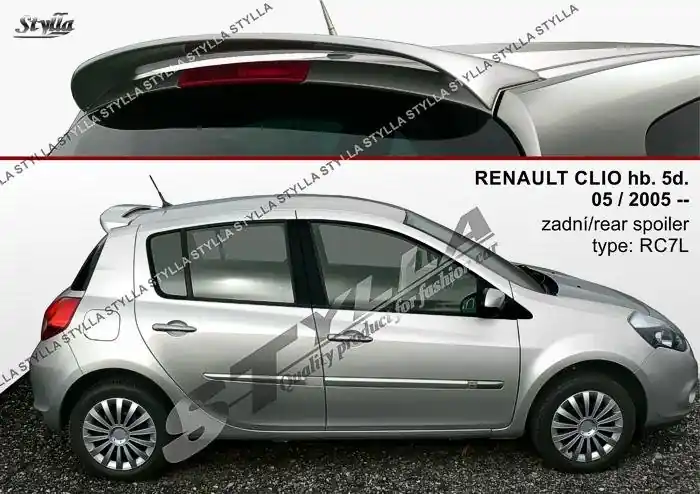 Časově Omezené Střešní spoiler - stříška Renault Clio III Clio III Collection (2005 - 2014) - Stylla RC7L