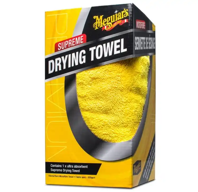 Extra hustý a savý sušicí ručník z mikrovlákna 76x55 cm Meguiars Supreme Drying Towel 920 g/m2 Vysoce Kvalitní