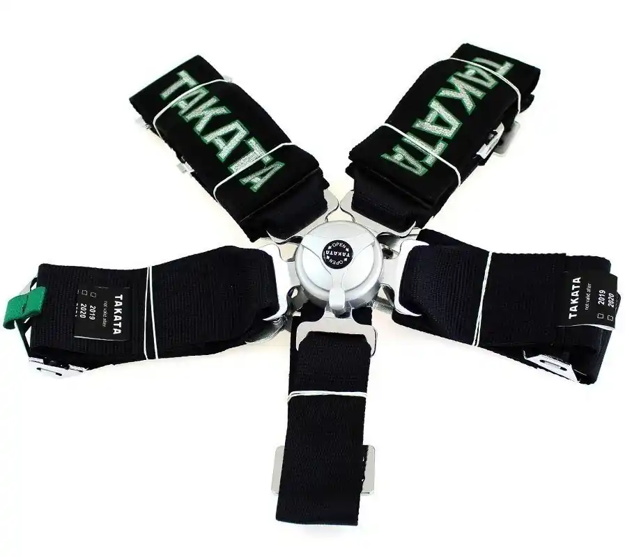 Pětibodový bezpečnostní pás 3" (75 mm) - replika pásů TAKATA Drift - černé Speciální Cena