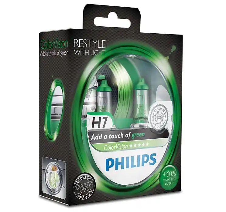 Speciální Cena Žárovky H7 Philips ColorVision GREEN (DUO BOX 2 ks)