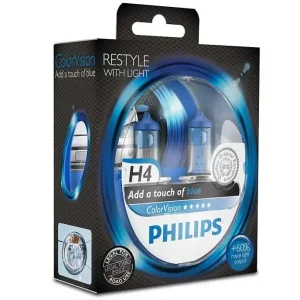 Žárovky H4 Philips ColorVision BLUE (DUO BOX 2 ks) Rychlé Dodání