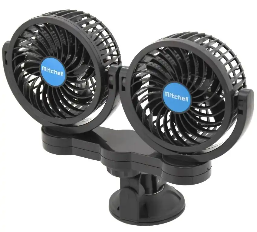 Ventilátor do auta na přísavku 12V COMPASS MITCHELL DUO, 2x108 mm Kup Teď