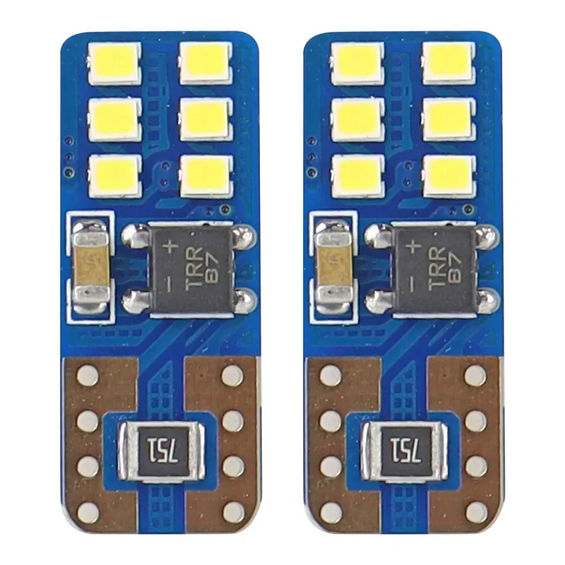 Cenově Výhodný LED žárovky W5W T10 AMIO CAN-BUS 12 SMD LED UltraBright, bílé 6000K, 2 ks