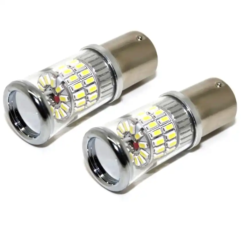 Objednat Nyní LED žárovky BAU15S PY21W 48x LED Epistar 3014 + zrcátko, oranžové, 2 ks STUALARM