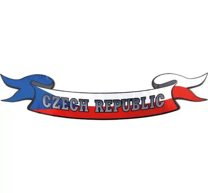 Samolepka na auto s motivem české vlajky s nápisem CZECH REPUBLIC - Avisa Akční Cena