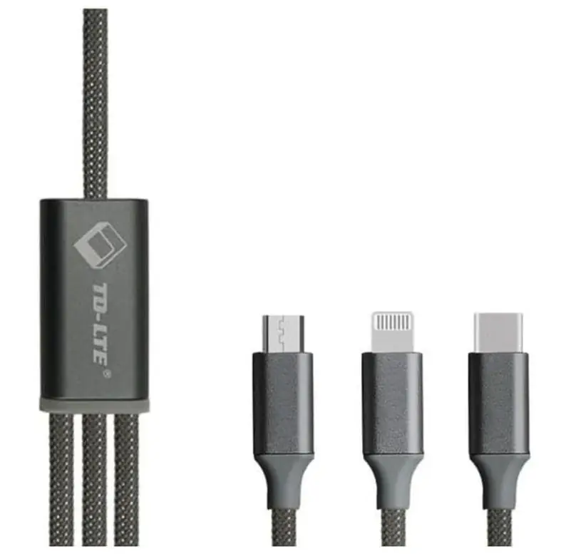 Nabíjecí USB kabel pro Apple 8 pin / micro USB / micro USB Type-C - TD-LTE Pouze Dnes