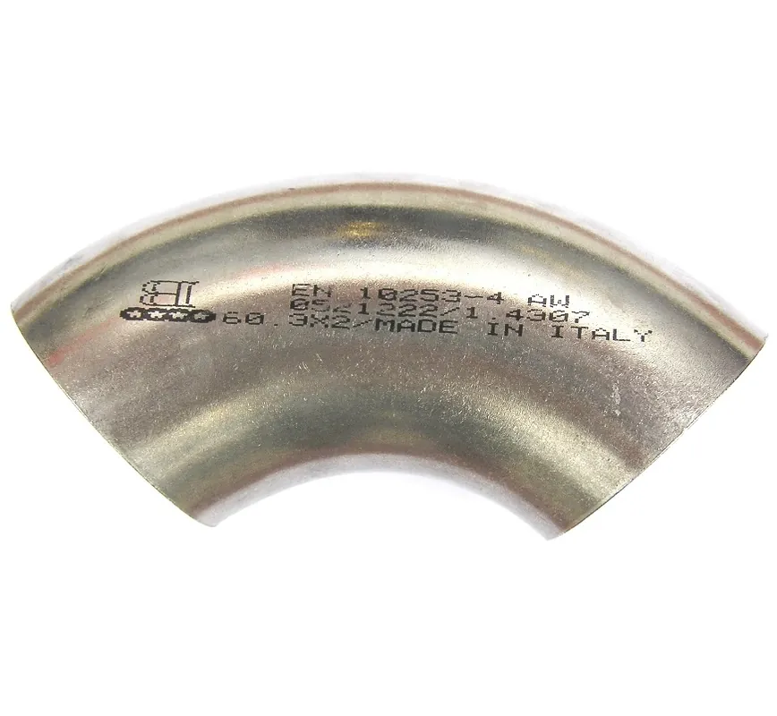 Tenkostěnné nerezové koleno 90° o průměru 60 mm Akce