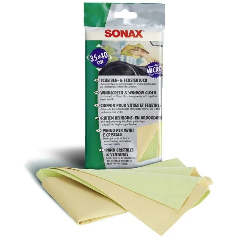 Čistící utěrka na okna z mikrovlákna a kůže 35 x 40 cm - Sonax Poslední Šance
