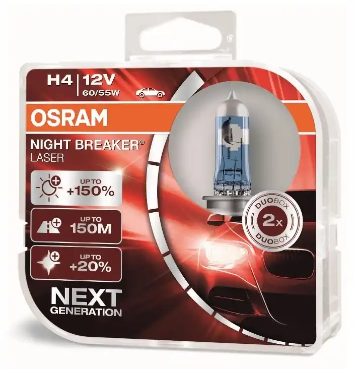 Přímo Od Výrobce Žárovky H4 Osram Night Breaker Laser NEXT GENERATION +150% (DUO BOX 2 ks)