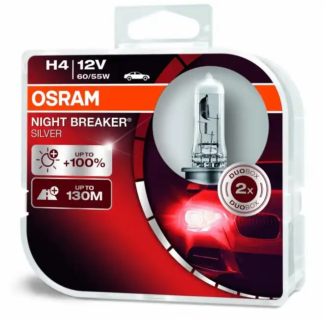 Aktuální Žárovky H4 Osram Night Breaker SILVER +100% (DUO BOX 2 ks)