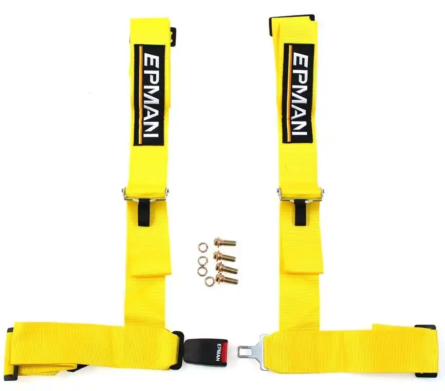 Zlevněný Čtyřbodový bezpečnostní pás 3" (75 mm) - žluté provedení - Epman