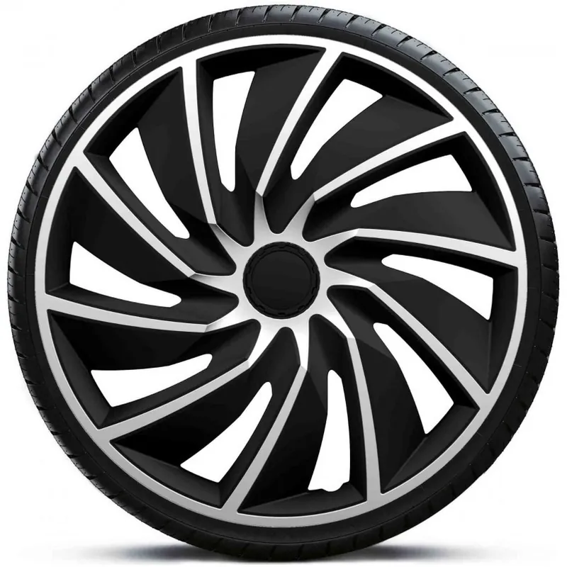 Super Cena Poklice na kola - kryty kol TURBO silver black 16" - sada 4 ks - Argo