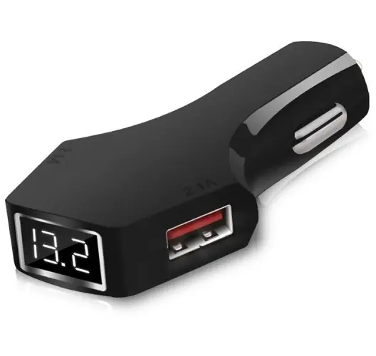 USB nabíječka do auta s voltmetrem 2x 2.1A s měřičem napětí AUTOMAX Akční Nabídka