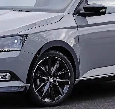 Vysoce Kvalitní Plastové lemy blatníků Škoda Fabia III Hatchback (2014 - 2021) černá metalíza MILOTEC