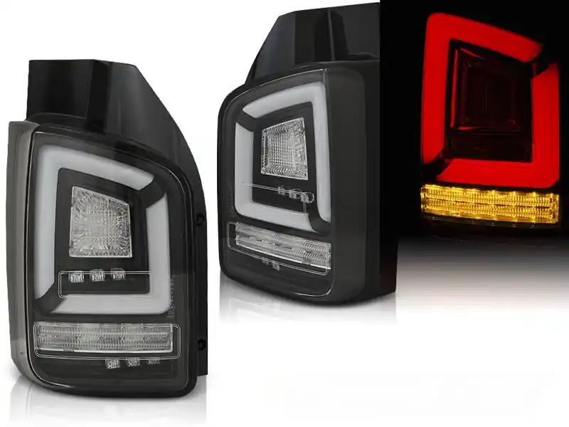 VW T6 15-19 TWIN DOOR - zadní LED světla černá LED BAR s dynamickým blinkrem Horká Nabídka