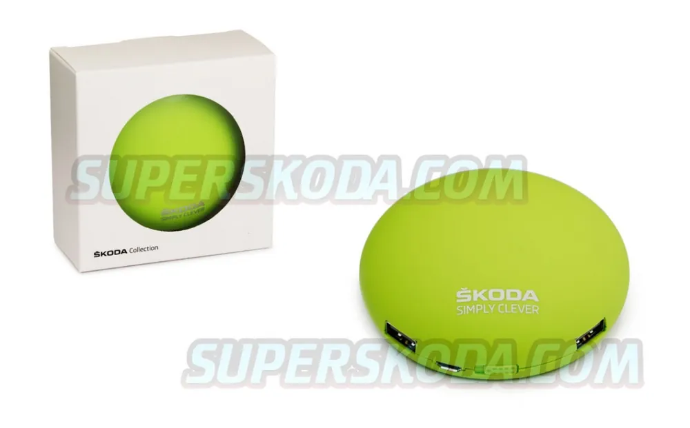 Škoda Auto - USB power bank LIME GREEN Značkový