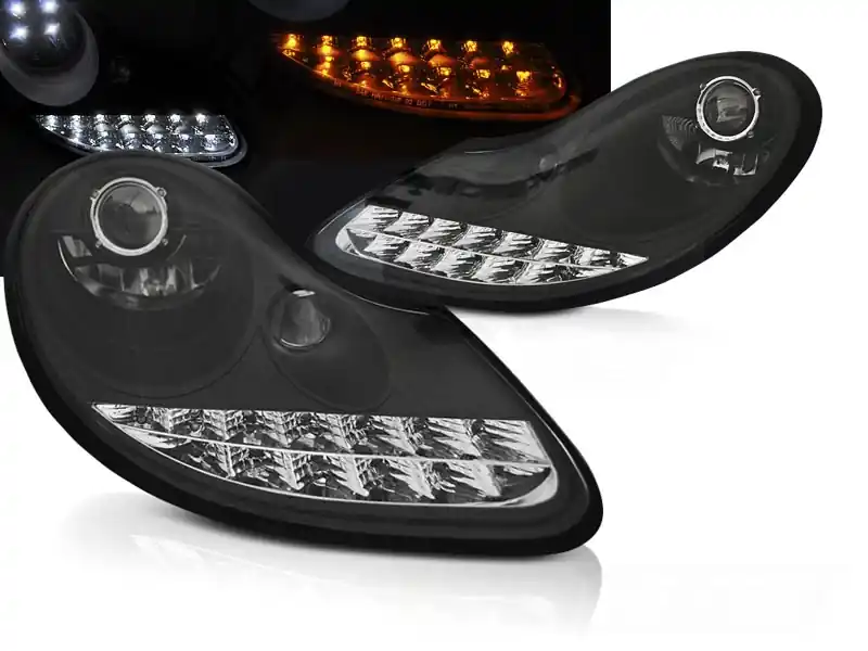 Cenový Hit PORSCHE BOXSTER 96-04 /911 996 - přední světla černá s LED svícením