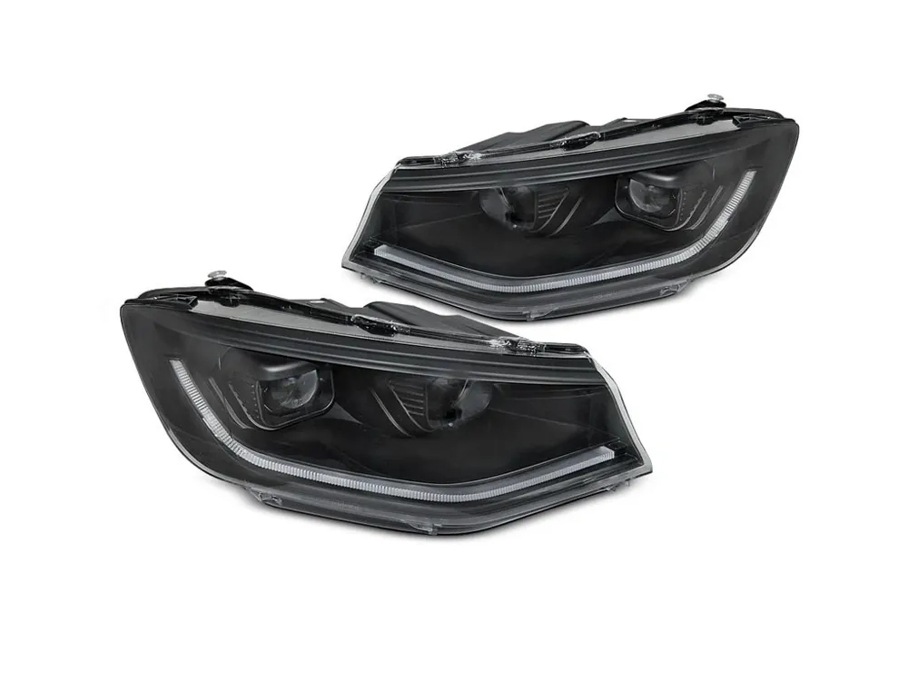 Přední světla VW Caddy 20- černá TUBE LIGHT DRL SEQ Koupit Online