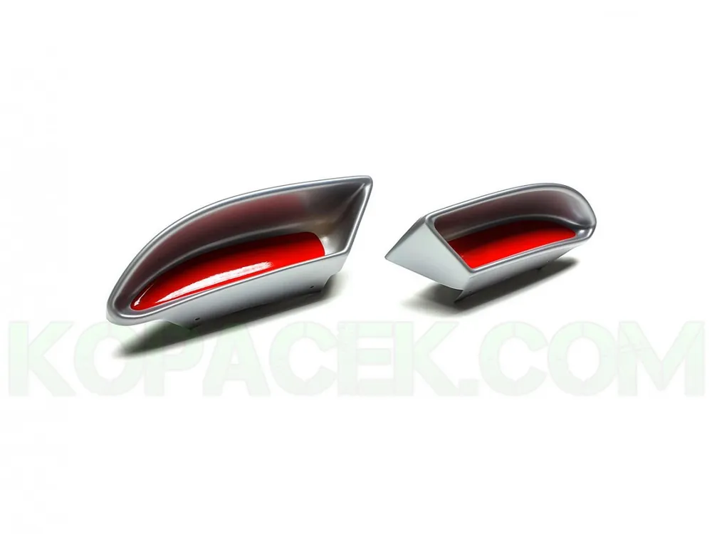 Škoda Octavia IV - atrapy výfuku RS design GLOWING RED Výprodej
