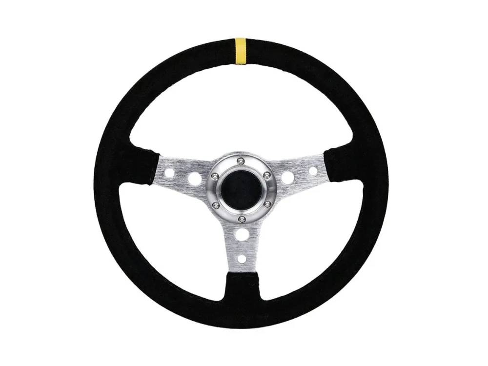 Sportovní volant Pro 350 mm offset 0 mm, semiš černý Cenově Výhodný