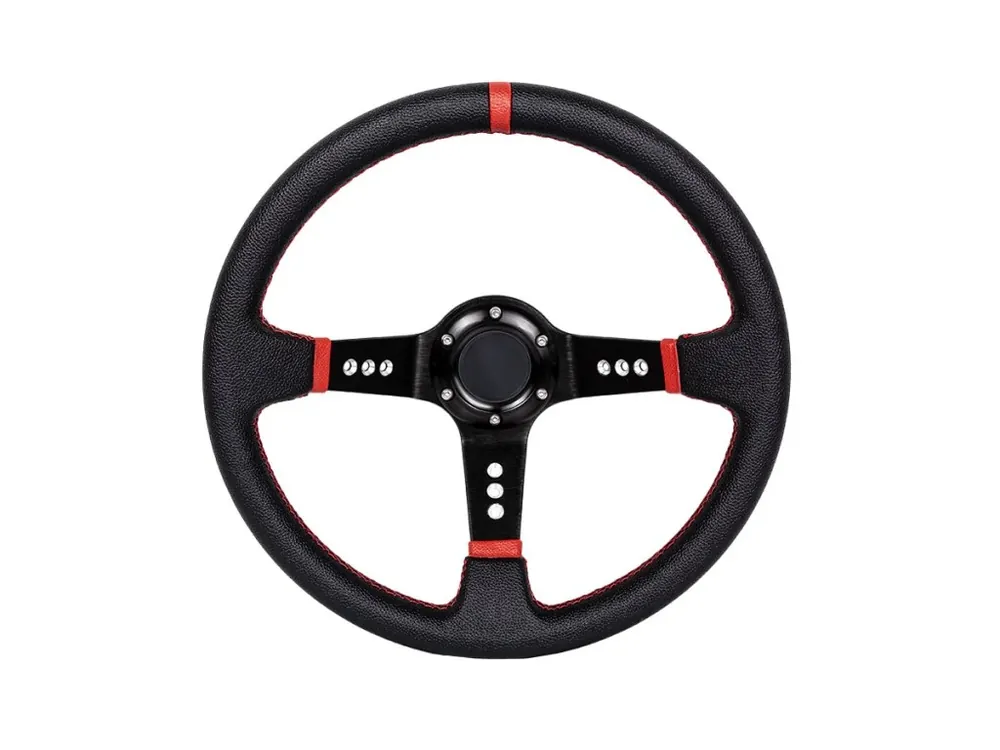 Hit Sezóny Sportovní volant Pro 350 mm offset 80 mm, kůže černá