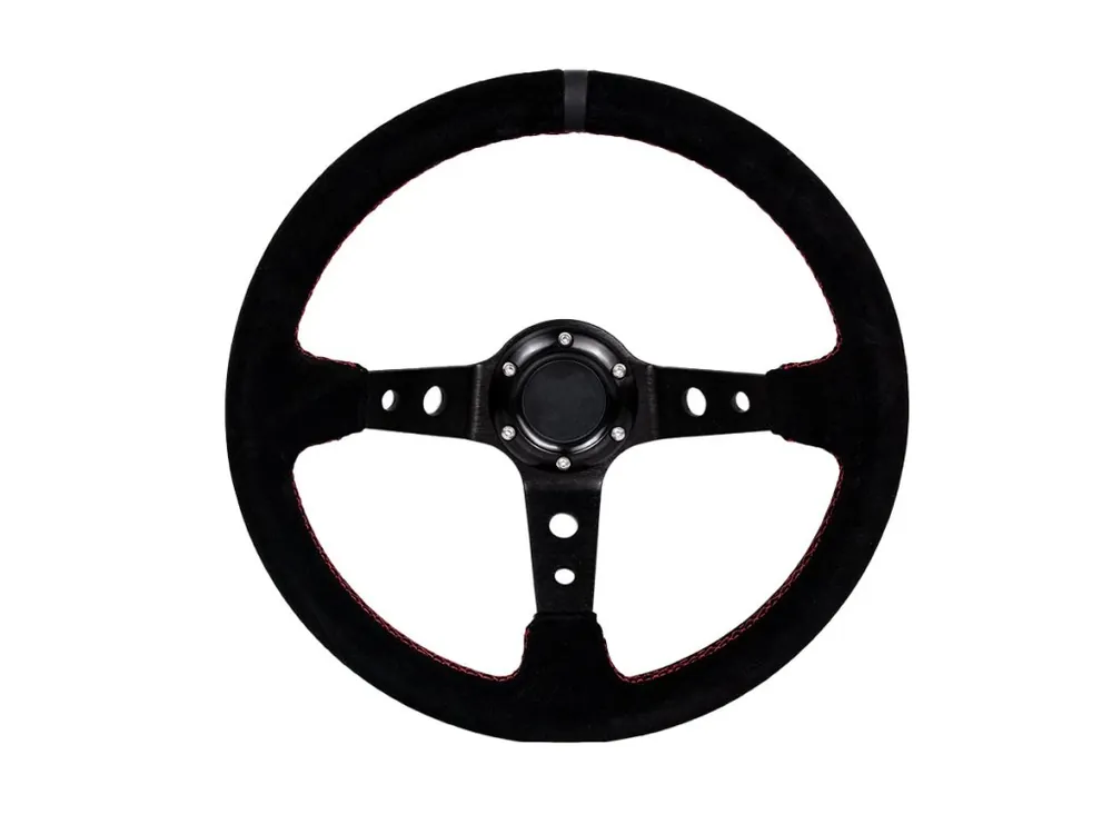 Sportovní volant Pro 350 mm offset 80 mm, semiš černý Nízká Cena