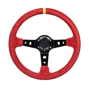 Sezónní Sleva Sportovní volant Pro 350 mm offset 80 mm, semiš červený