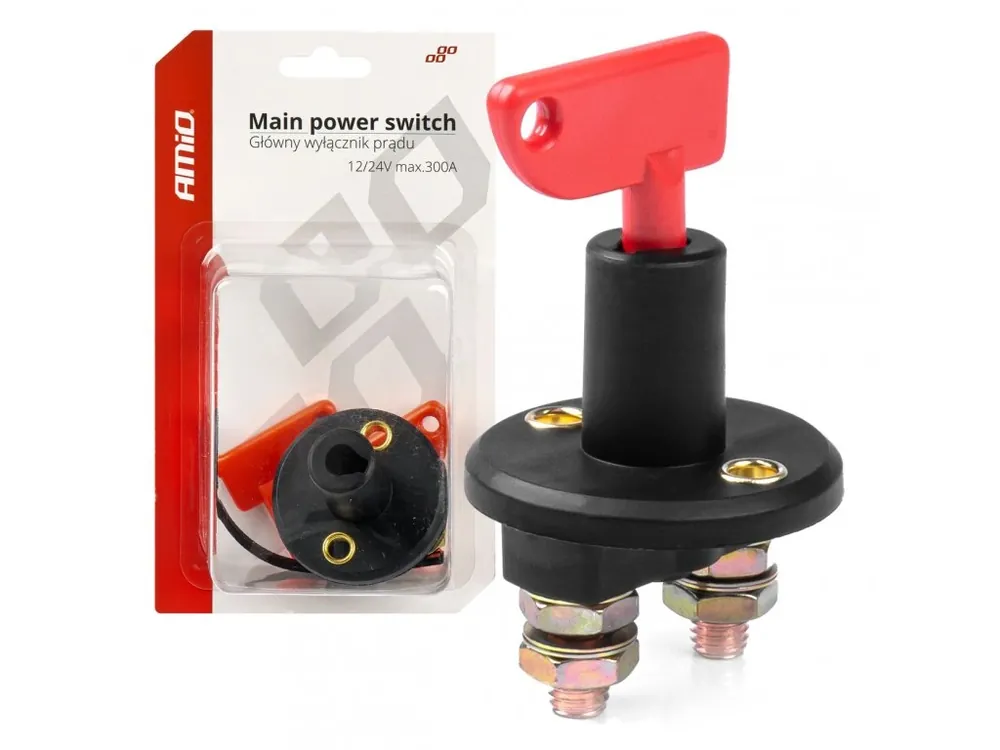 Dokud Zásoby Vydrží Hlavní vypínač autobaterie hebel 12/24V AmiO-03023