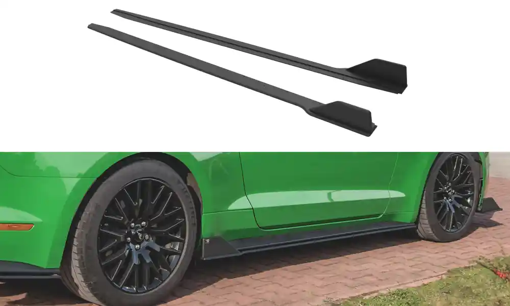 Ford Mustang MK6 GT Facelift - difuzory pod boční prahy ver.2 - plast ABS bez povrchové úpravy, Maxton design Pouze Dnes