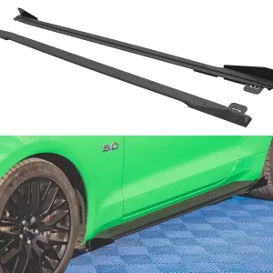Ford Mustang MK6 GT Facelift - difuzory pod boční prahy s křidélky ver.1 - plast ABS bez povrchové úpravy, Maxton design Sezónní Sleva
