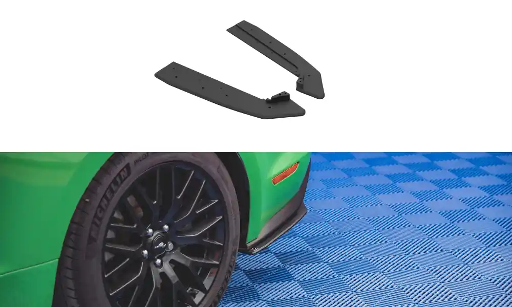 Ford Mustang MK6 GT Facelift - boční difuzory pod zadní nárazník ver.1 - plast ABS bez povrchové úpravy, Maxton design Časově Omezené