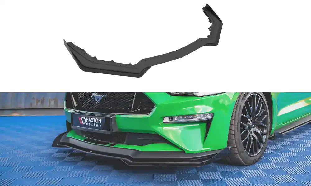 Speciální Cena Ford Mustang MK6 GT Facelift - spoiler pod přední nárazník s křidélky ver.1 - plast ABS bez povrchové úpravy, Maxton design